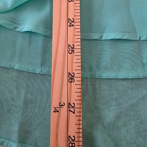 Zenana Outfitters Layered Sleeve Turqoise Blouse Size Medium - Picture 6 of 7